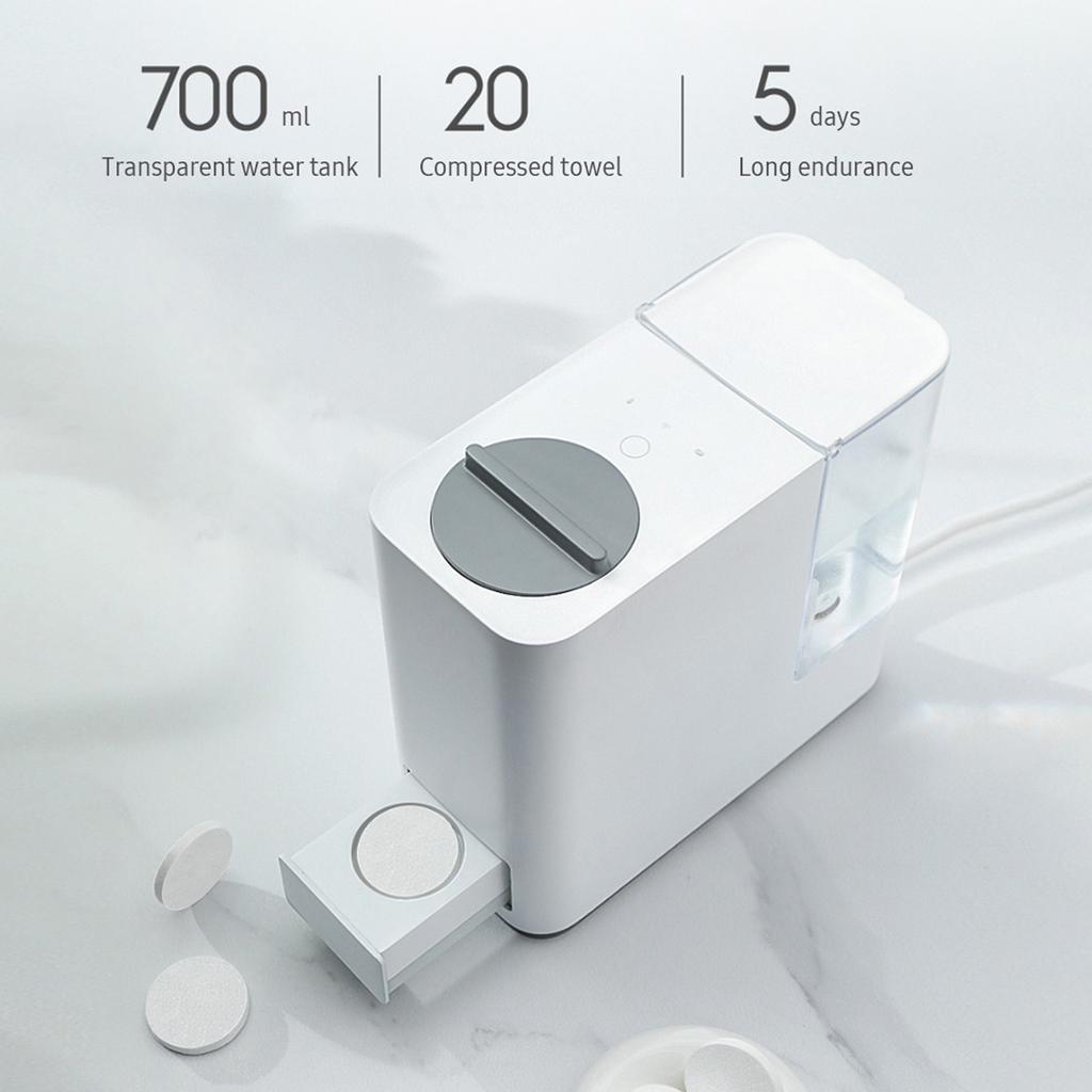 FIVE Intelligent Towel Heating Machine Disposable Towel Sterilizer with 20 Compressed Skin-friendly Towels 5s Fast Heating Support Mijia App   T