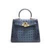 Crocodile Bone Pattern Kelly Bag Cowhide Handbag Fashion Genuine Leather Women's Bag Shoulder Bag