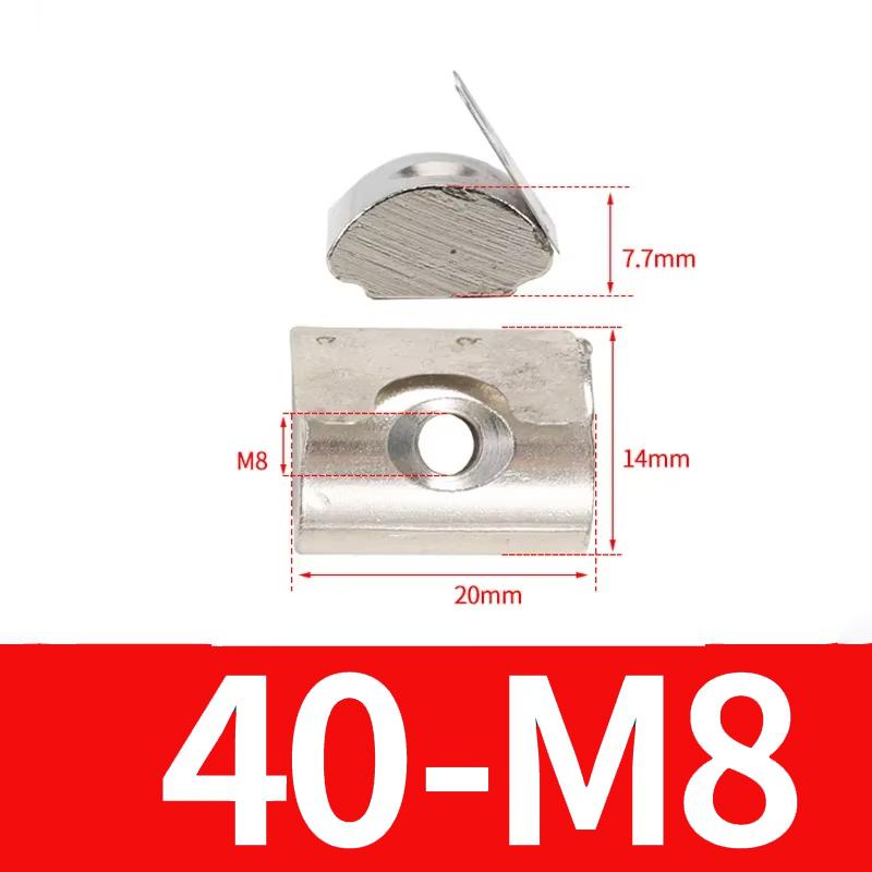 2pcs Shrapnel Nut Block Drop in Sheet Spring Nuts M4 M5 M6 M8 For European Standard 3030 4040 4545 Series Aluminum Profile