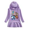 Girls' Ruffle Rainbow Princess Hoodie Dress with Long Sleeves for Spring and Autumn