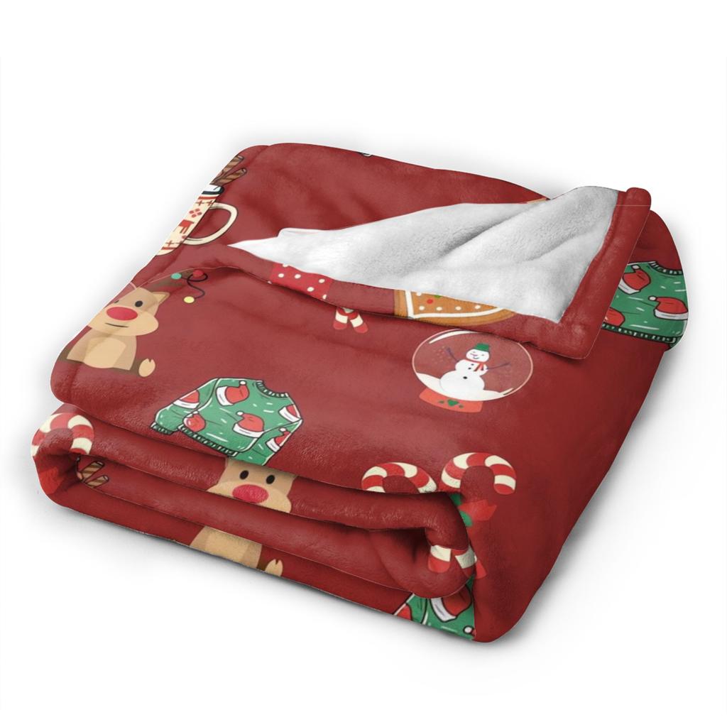 Plaid & Holiday Christmas  Flannel Blanket Autumn  Super Warm Bedding Throws for Kids Adult Bedroom Bedspread Sofa Bed Cover