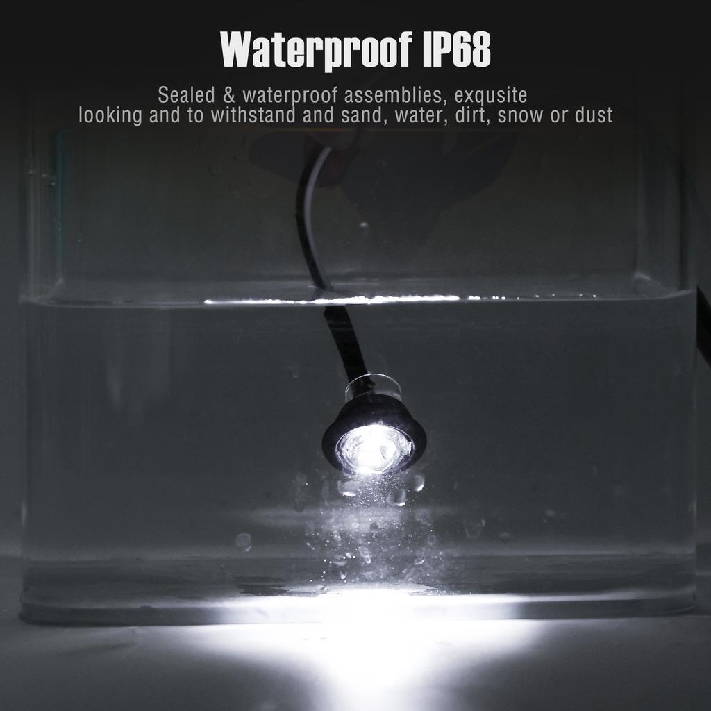 White LED Clearance Bullet Marker Lights 3/4 INCH Button Side LED Marker Light For Trailer Truck Accessories RV Car Bus Van 4pcs