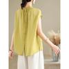 Women's Stylish Hong Kong Sleeveless Linen-Cotton Vest Top