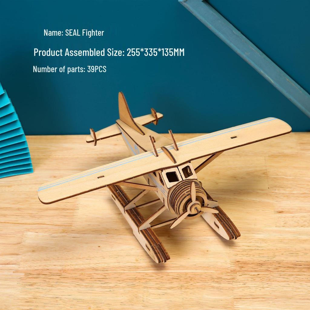 3D Wooden Fighter Bomber & Warship Puzzle Toy for Kids