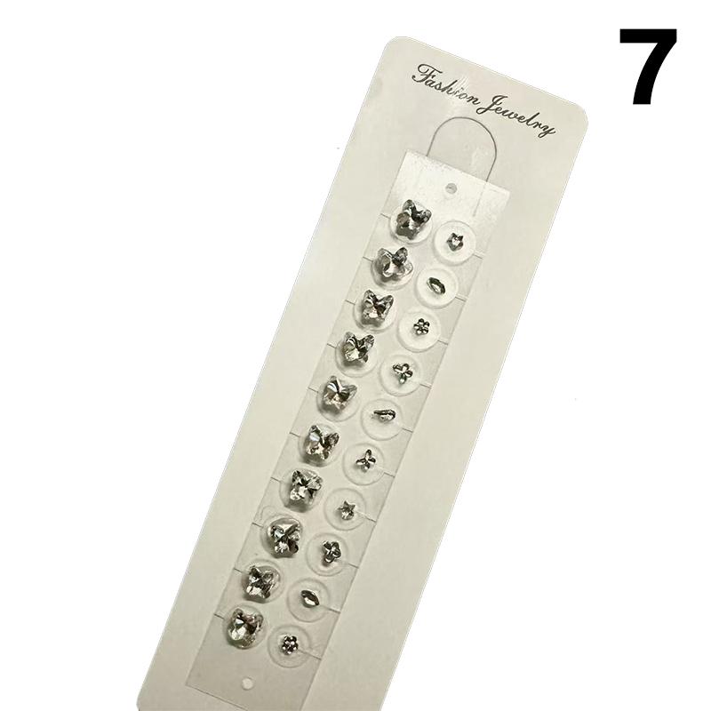 Fashion Bowknot Colorful Rhinestone Pearls Ear Point Stickers Ear Pressure Stick Acupuncture Auricular Ear Stickers Massage