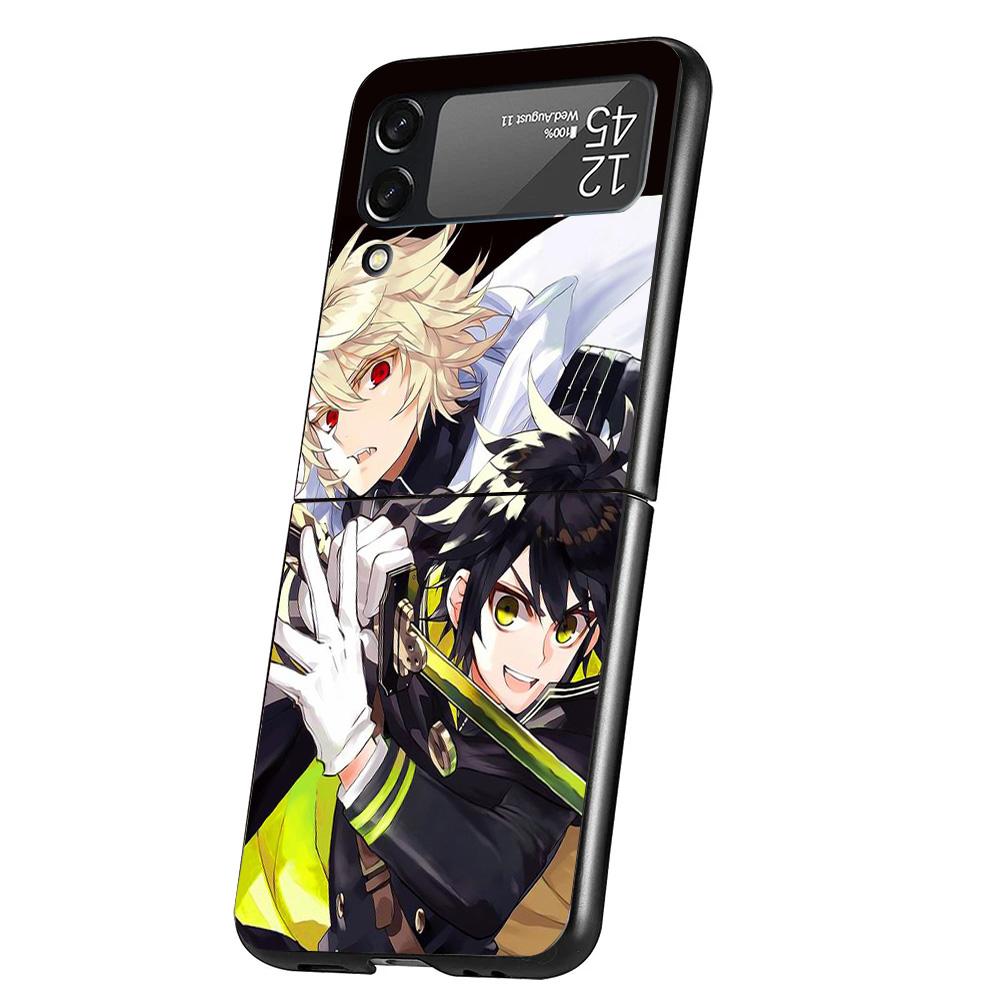Seraph Of The End Case Phone Cover for Samsung Galaxy Z Flip 6 5 4 3 5G ZFlip6 ZFlip5 ZFlip4 ZFlip3 Black Hard Trend Fundas