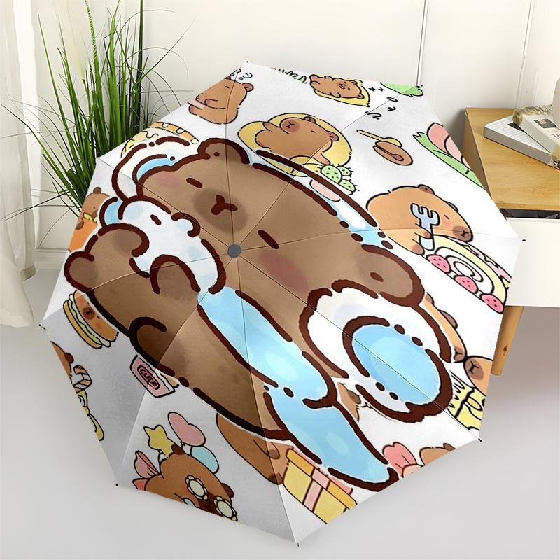 

Capybara Themed Travel Umbrella-8 Ribs Automatic Opening and Closing, Portable Folding Design, Compact and Stylish Umbrella Suitable for Out