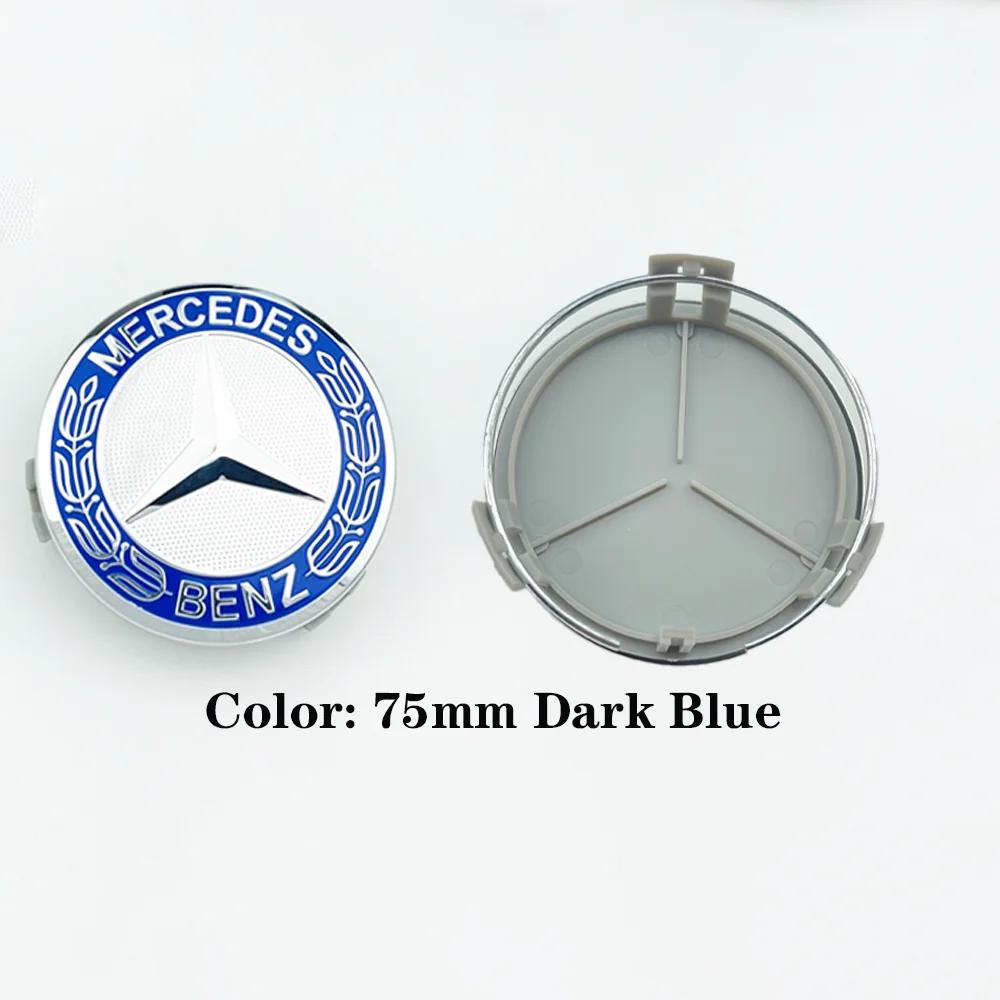 New 80% 4Pcs 75mm Car Wheel Center Logo Hub Cap For Mercedes Benz W204 W211 W205 W213 W203 C218 A207 C117 CLA CLS E Class acces