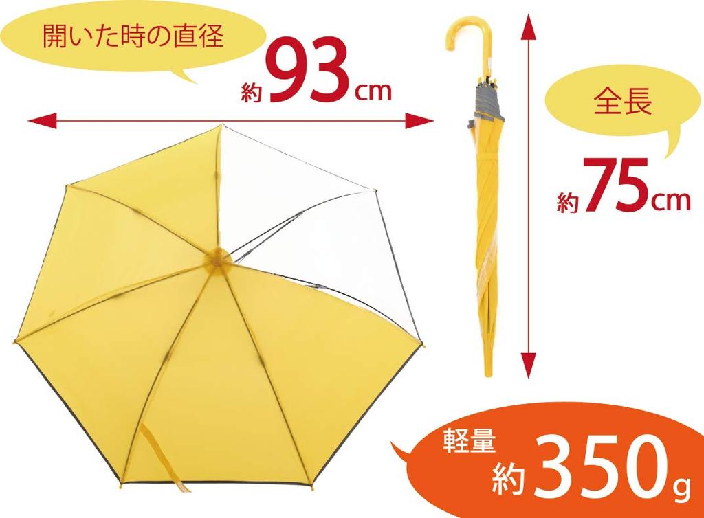 Safety Reflective Vinyl Window for Good Fiberglass 55cm Automatic Opening Umbrella Tape, Two-sided Visibility, Frame, (yellow)