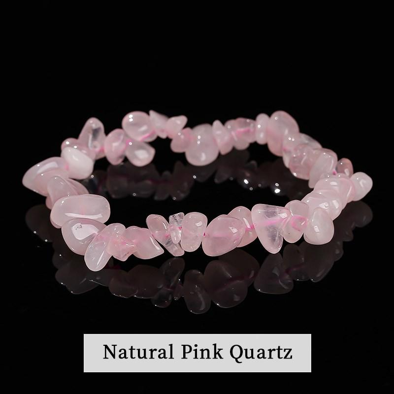 JD Natural Crystal Stone Seven Chakra Irregular Energy Bracelet Women Men Healing Amethyst Fluorite Chip Strand Bracelet Gift