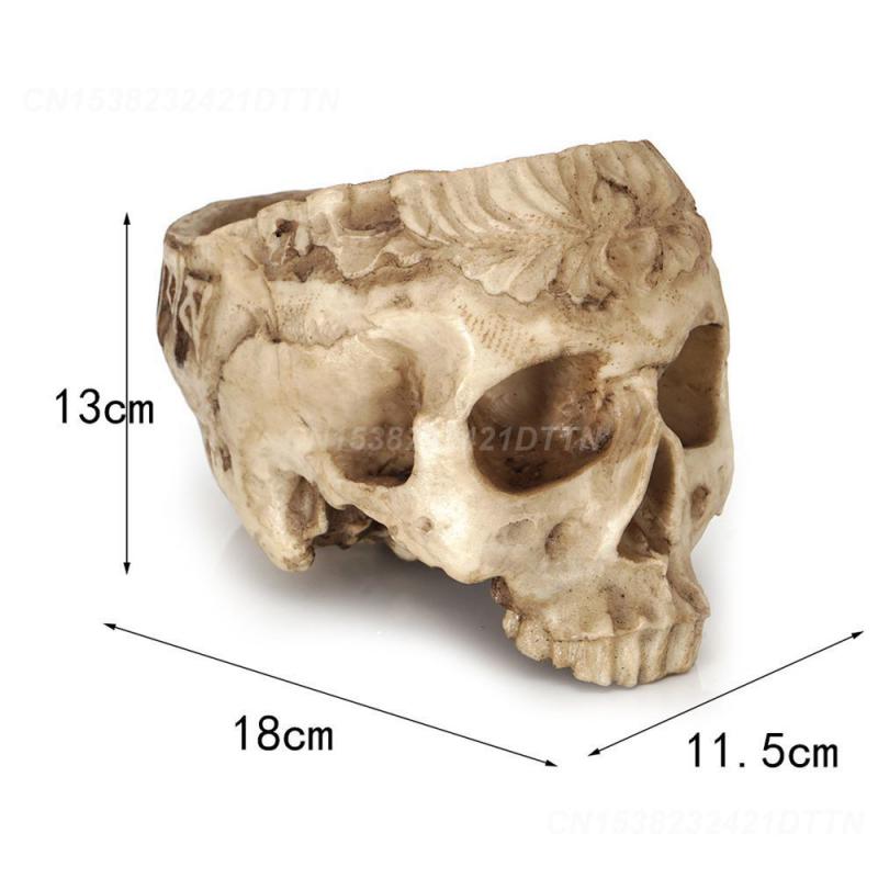 

Halloween Flowerpot Living Room Props Resin 600g Flowerpot Skull Flower Pot Personality Decorations 18*11.5*13cm Skull