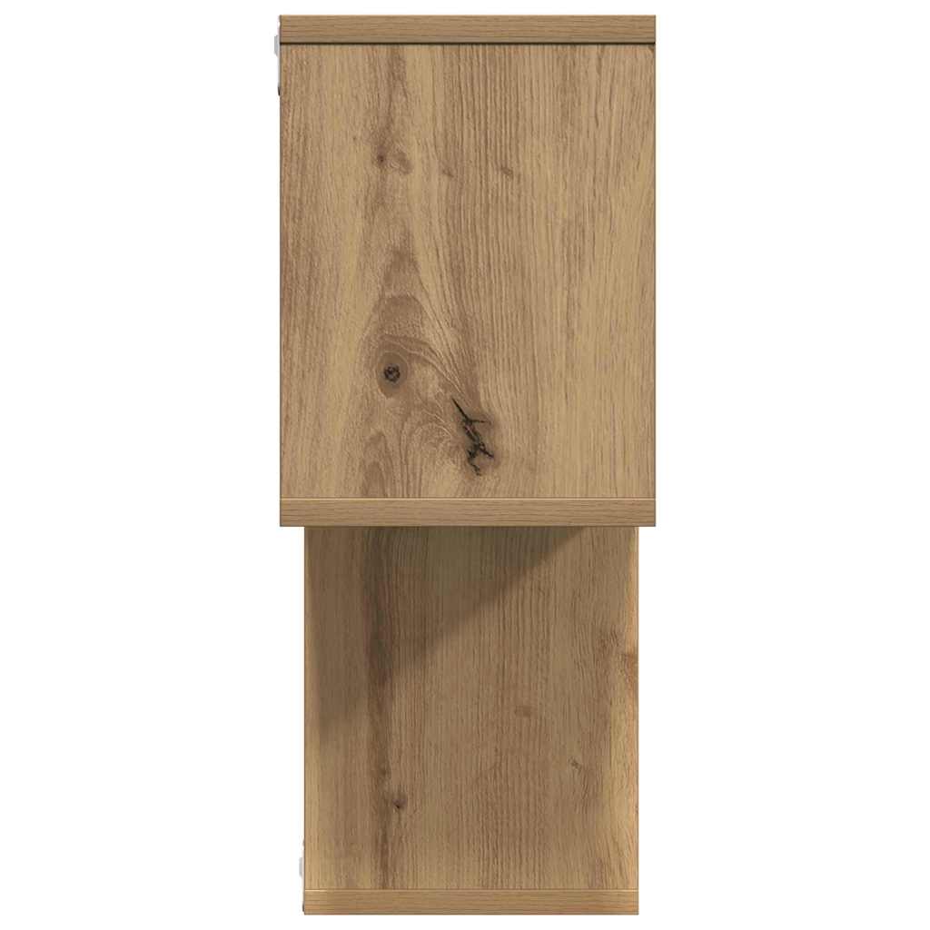 Wall Mounted Shelf with Shelf Brown Wood Based Material