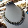 Hand-Woven Natural Crystal Beaded Necklace Obsidian Necklace Niche Quiet Luxury Fashion Ethnic Versatile Sweater Chain