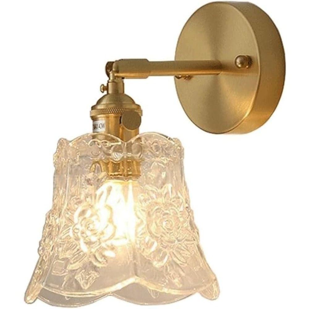 Green Glass Nordic Wall Lamp Wrought Iron Bedside Wall Lamp LED Wall Light  Dressing Table