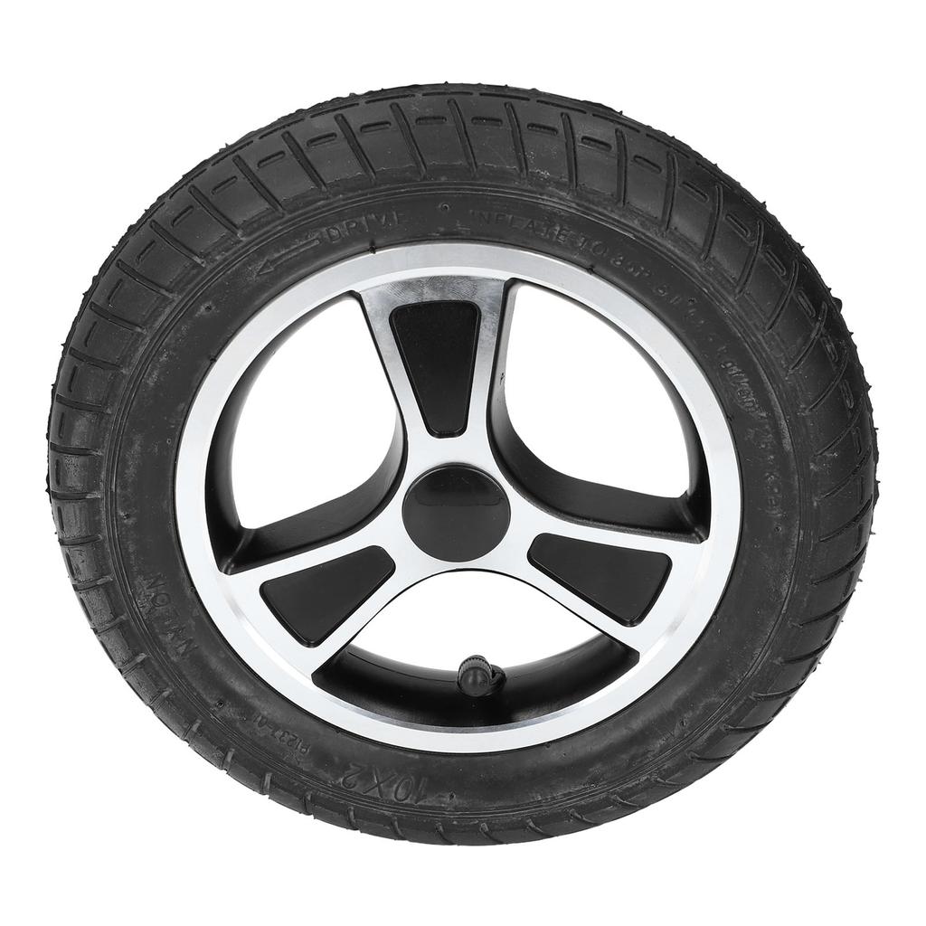 10 tum Rullstolshjul Legeringsnav Gummidäck Stark Bärförmåga Halkskydd Rullstol Bakre