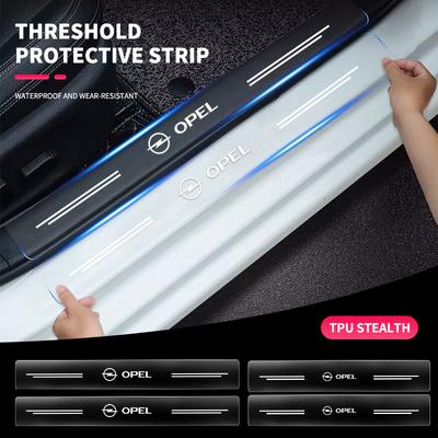 CIR1 4pcs Car Door Sill Protector Stickers Transparent Decor Decal Threshold Strip For Insignia Astra J H G Corsa D Zafira B