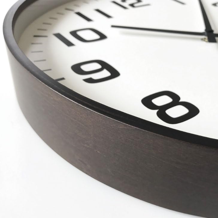 KATOMOKU plywood clock 15, brown, km-92BRRC, wall clock with sweep movement, 36.2cm diameter (radio-controlled clock)