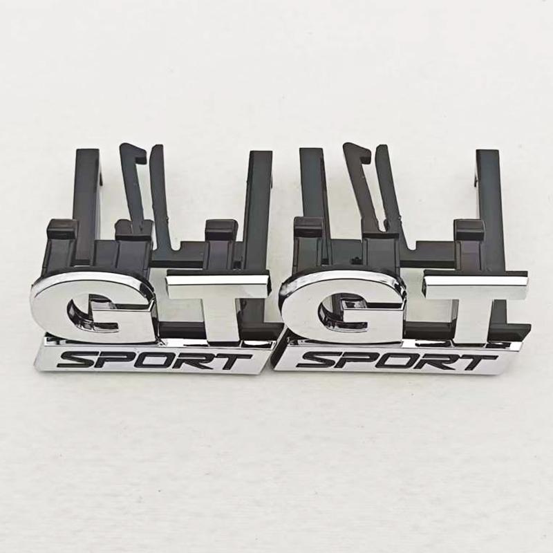AABIO1 3D ABS Chrome GT Sport Logo Grille Car Front Grill Emblem For Volkswagen VW GT Sport Badge Accessories
