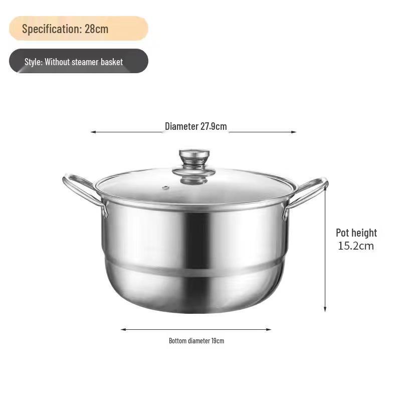 American Style Stainless Steel Multi-Functional Double-Layer Steamer Pot for Cooking and Soup