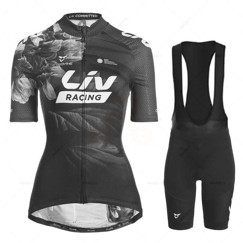 Womens Cycling Jersey Set Short Sleeve Bike Apparel Quick-Dry Outdoor Road Kit