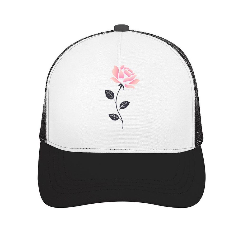 Blush Botanical Bloom Silhouette Art Mesh Baseball Cap Casual Hat Outdoor For Womens Unisex FeUnisex