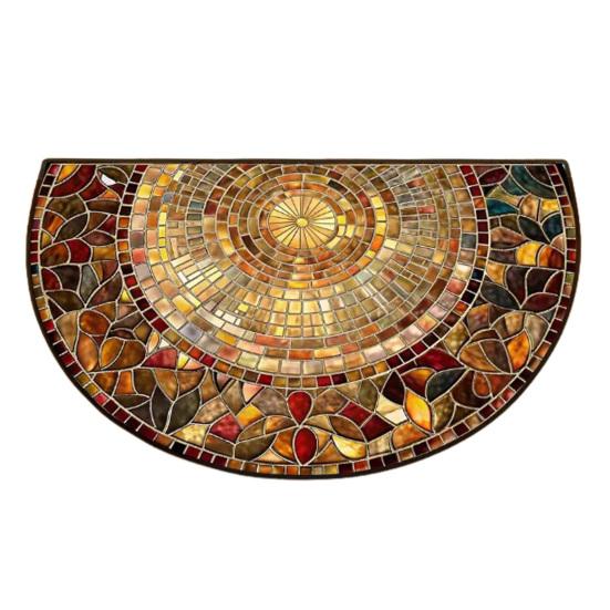 Floor Design Rug Non-Slip 3D Illusion Mat Semi-Circular Decorative Door Mat Entryway 40x60cm