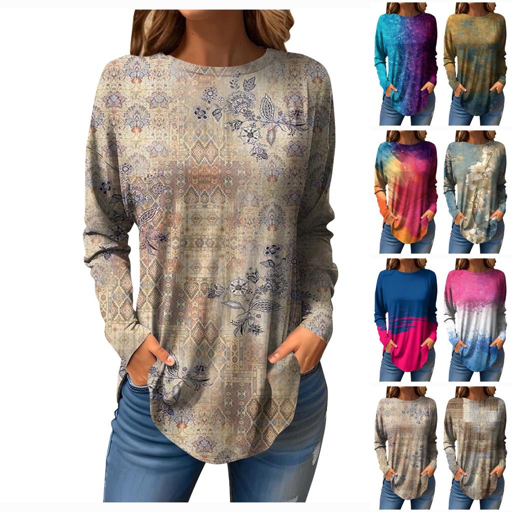 Tricouri Pentru Femei Toamnă Casual Mânecă Lungă Top Fashion Imprimat Pulover Top