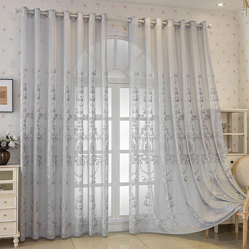 Visillos Bordados Europeos Filtradores de Luz Cortinas de Encaje para Sala de Estar Dormitorio Balcón Mirador Pantalla
