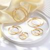 Golden Large Hoop Earrings Trendy Luxury 14K Gold Plated Copper Alloy Women's Polished Geometric Hoops