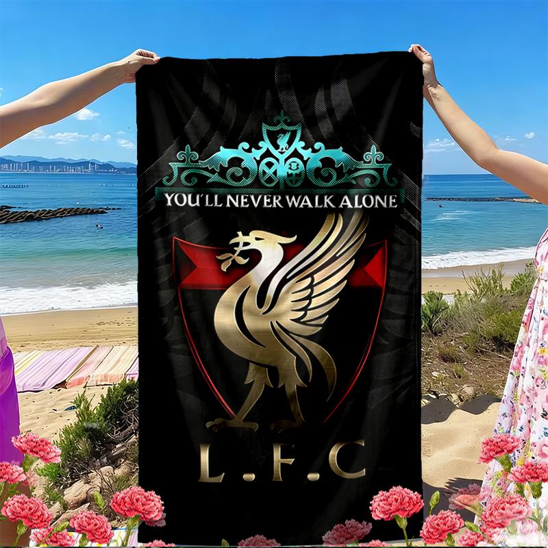 Football Club Print Beach Towel, Versatile Lightweight Absorbent Beach Towel for Pool Surf Yoga Bathroom, Perfect Birthday Holiday Gift