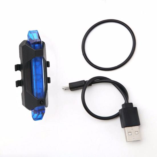 

5 светодиодный перезаряжаемый велосипедный фонарь задний USB предупреждающий свет синий