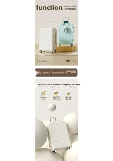 Sturdy Carry-On Suitcase with Wheels, Durable, Large Capacity, Password Lock, and Charging Port