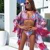 2021 European & American Snake Print Strappy Crystal Diamond Low-Waist Bikini