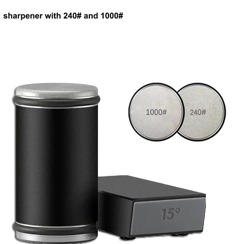 Rolling Knife Sharpener Kitchen Manual Knife Sharpening 15° Degrees Angle Roller Knife Whetstone Ceramic Roller Knife Whetstone