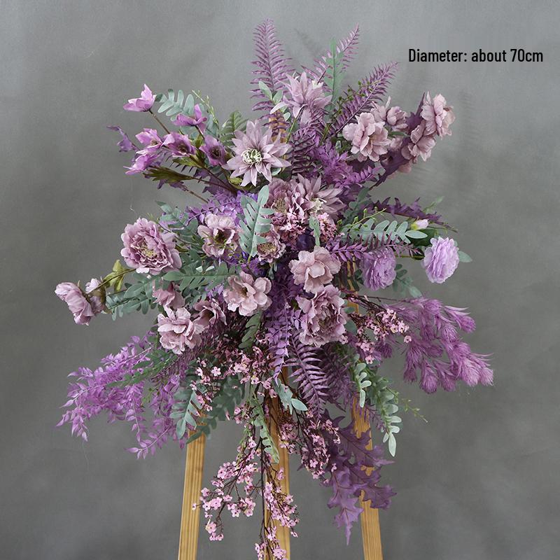 Purple Wedding Floral Scene: Aisle, Backdrop & Welcome Area Arrangement Set