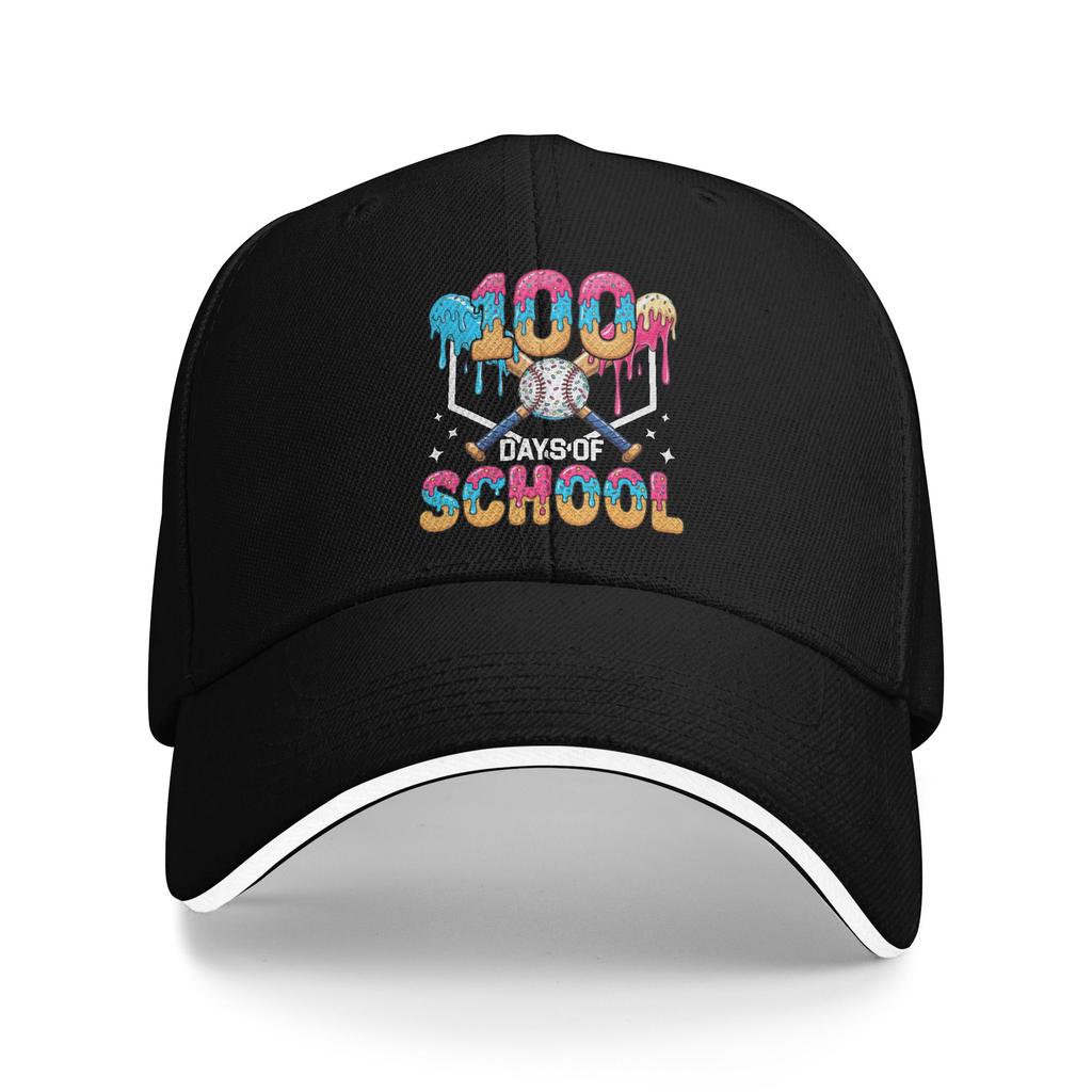 100 Days of School Baseball Boys 100th Day of School Baseball Cap Classic Women Men Hip Hop Hats Kpop Rock Snapback Cap Gift