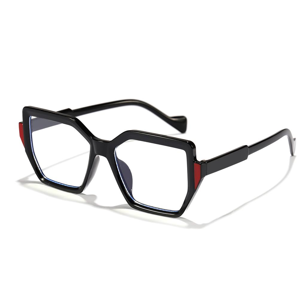 Vaneasel 1pc women's large frame trapezoidal gradient color trend fashion anti-blue light glasses daily reading frame glasses