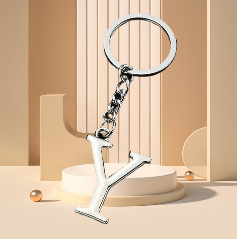 Elegant Zinc Alloy Letter Keychain - Unique Pendant Design for Women's Bags