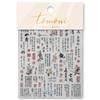 1 pc5D ancient ink painting mountain nail sticker black Chinese calligraphy poem crane self-adhesive nail art decorative sticker