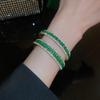 Trendy Inlaid Zirconia Open Bangle: Retro Korean Temperament Bracelet
