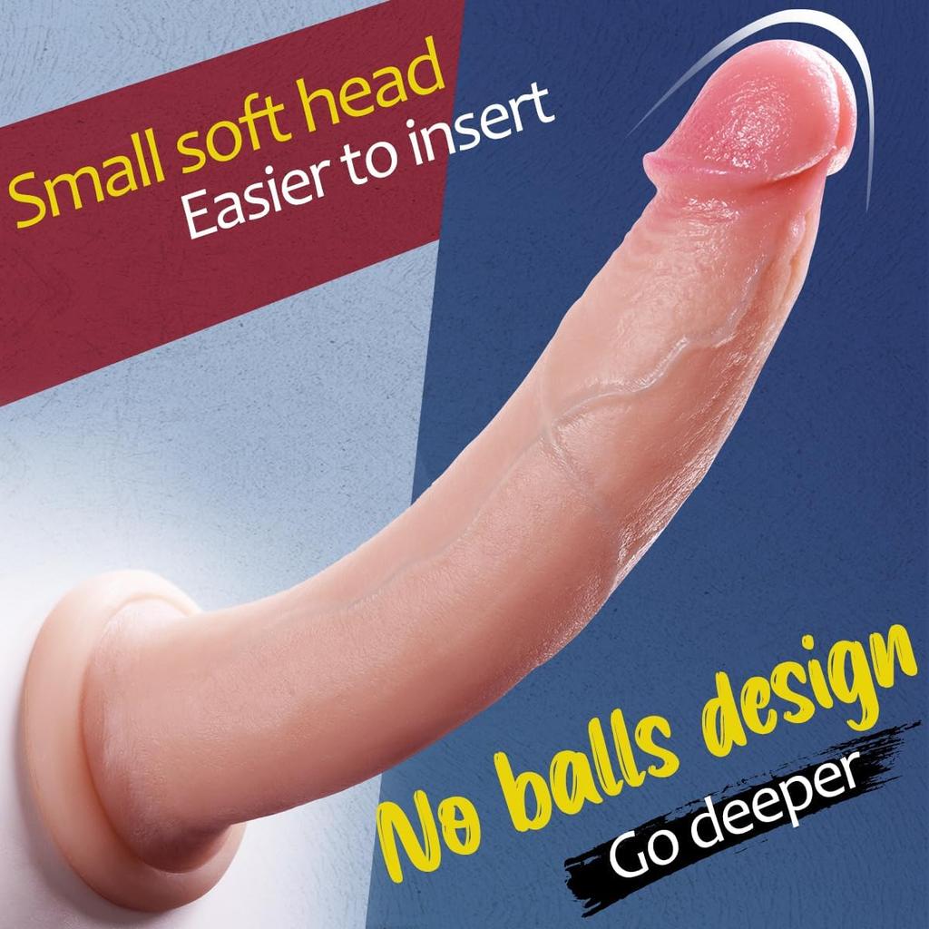 Egg-free Dildo Deeper G-Spot Stimulation Massager Realistic Thrusting Erotic Toy Vagina Orgasm Penis Dick Strong Suction Cup Soft Women Couple Sex Toy