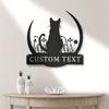 Unique Personalized Metal Sign Two Cats Flowers Moon Wedding New Year Valentine Christmas Mardi Gras