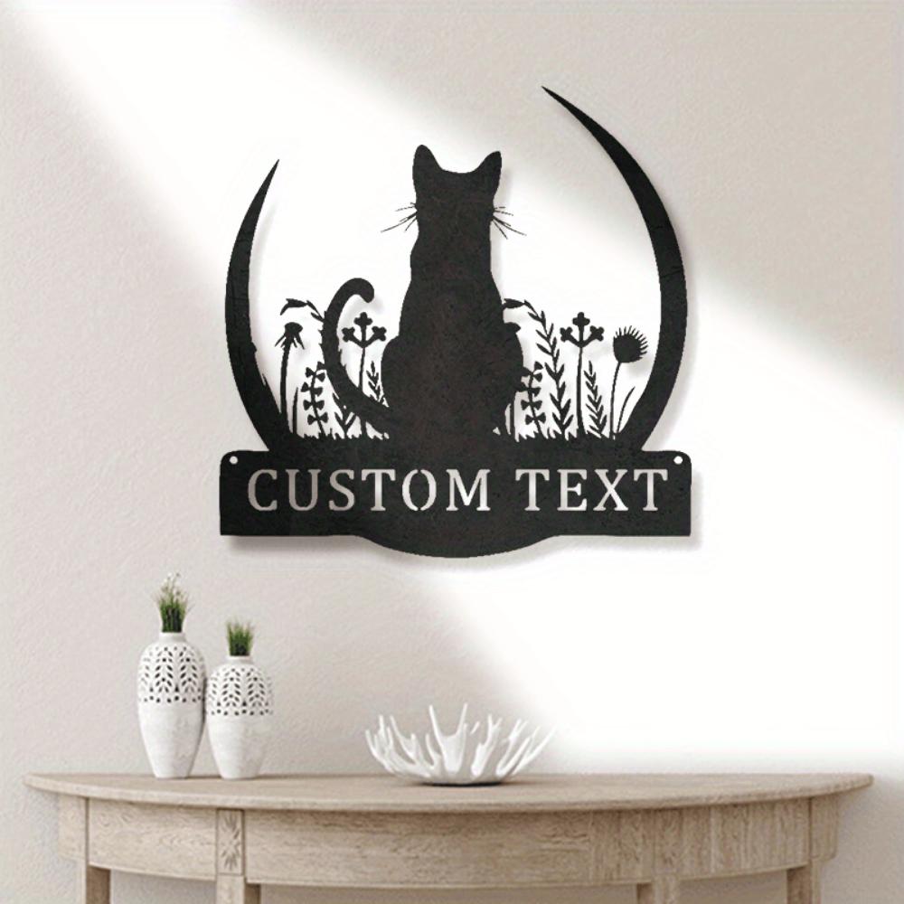 Unique Personalized Metal Sign Two Cats Flowers Moon Wedding New Year Valentine Christmas Mardi Gras