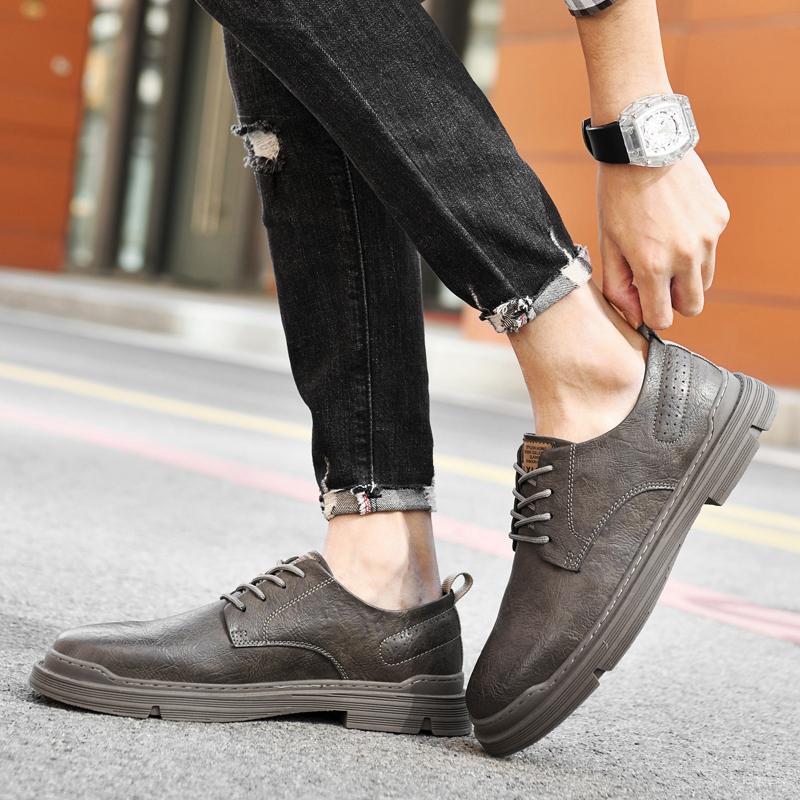 Tooling Men Shoes Brand Cow Leather Leisure Walk Comfortable Sneakers Men Casual Shoes Lace Up Rubber Sole Casual Men'S Shoes