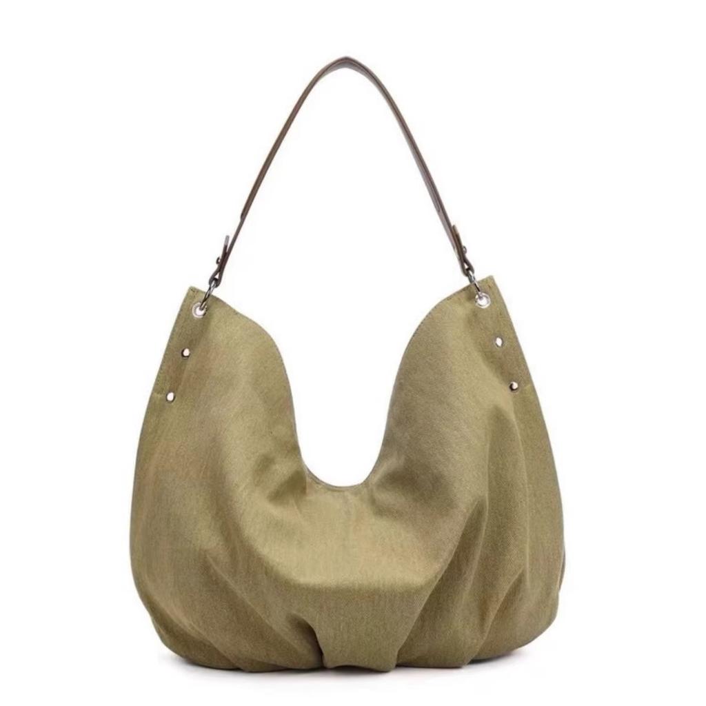 Large capacity canvas tote bag women's early autumn style simple trend lightweight versatile shoulder messenger bag