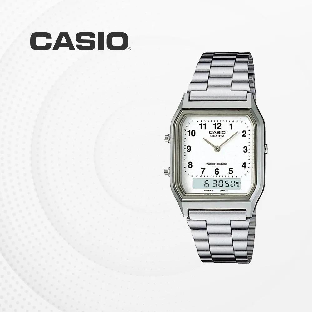 Cio CIO Metal Band Couple Watch AQ-230A-7B Dual Time Fashion Watch AQ230A7B AQ-230A-7B