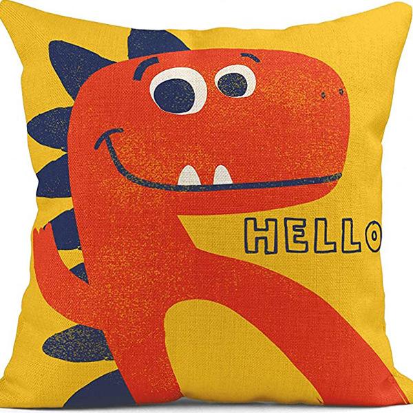 Super Cute Cartoon Linen Pillow Case Digital Printed Cushion Sofa Bed Pillow Simple