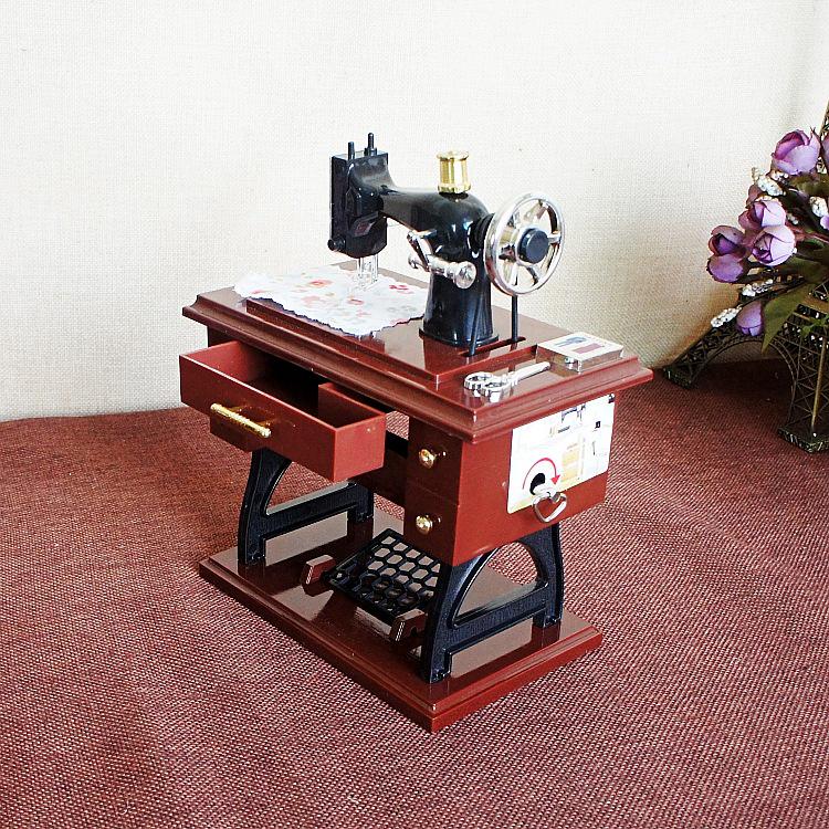S-1 Máquina de Coser Creativa Caja de Música Modelo Decoración del Hogar Regalo