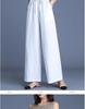 Ice Silk Cotton Linen High-Waist Wide-Leg Cropped Pants - Casual Loose Summer Style for Women