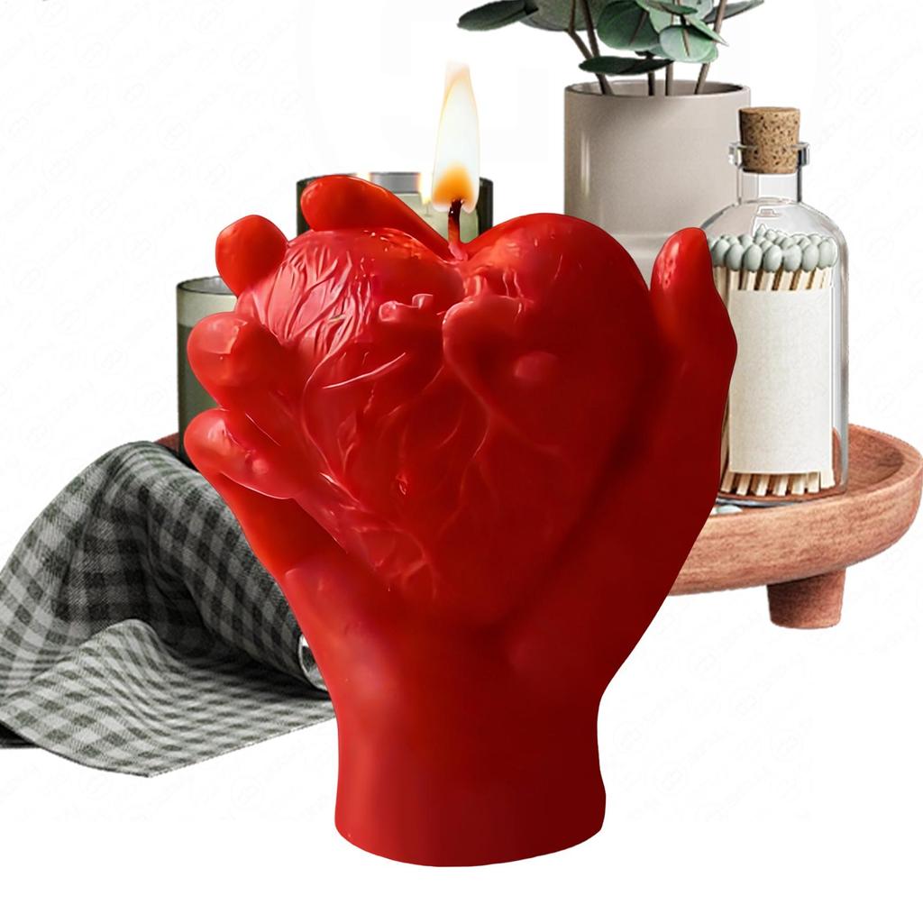 Valentine's Day Scented Candles Holding Heart Scented Candles Romantic Long-lasting Hand Held Heart Aromatherapy Candles